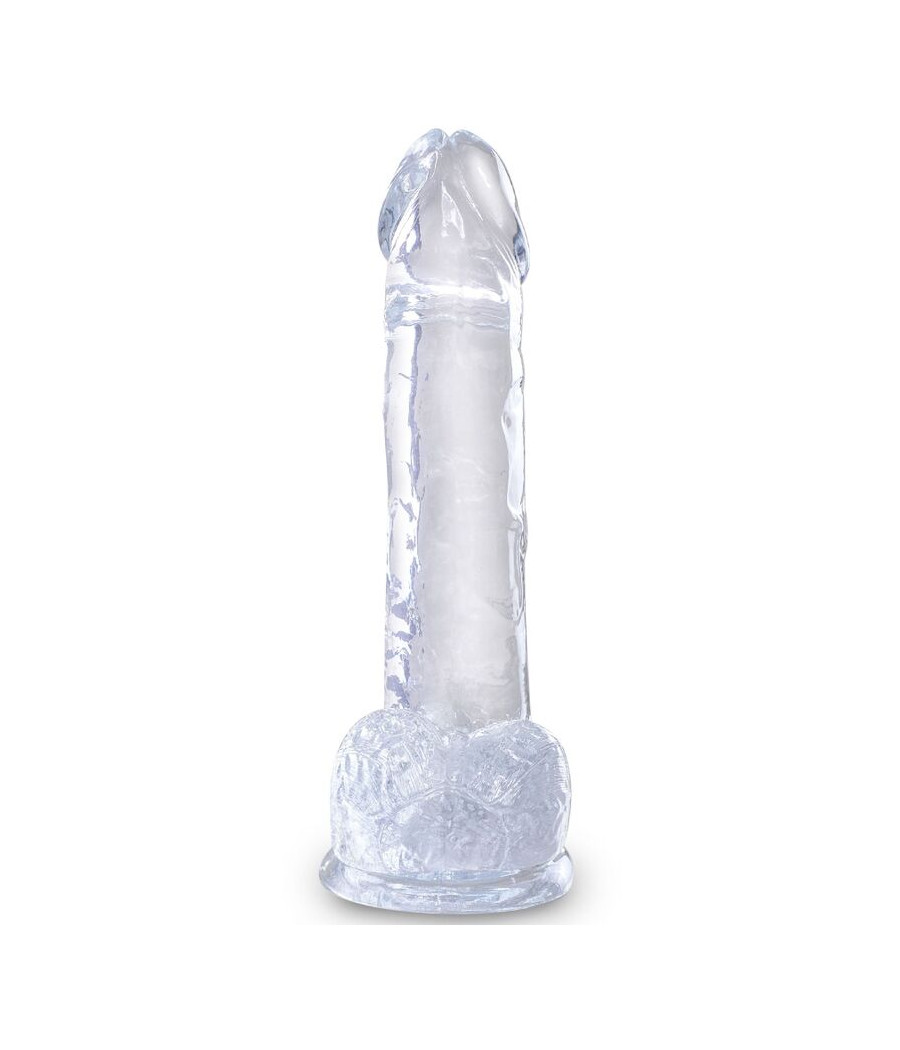 KING COCK - CLEAR REALISTISCHER PENIS MIT EIEREN 15.2 CM TRANSPARENT