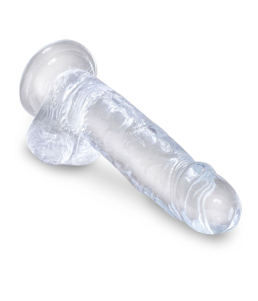 KING COCK - CLEAR PÊNIS REALÍSTICO COM BOLAS 15.2 CM TRANSPARENTE