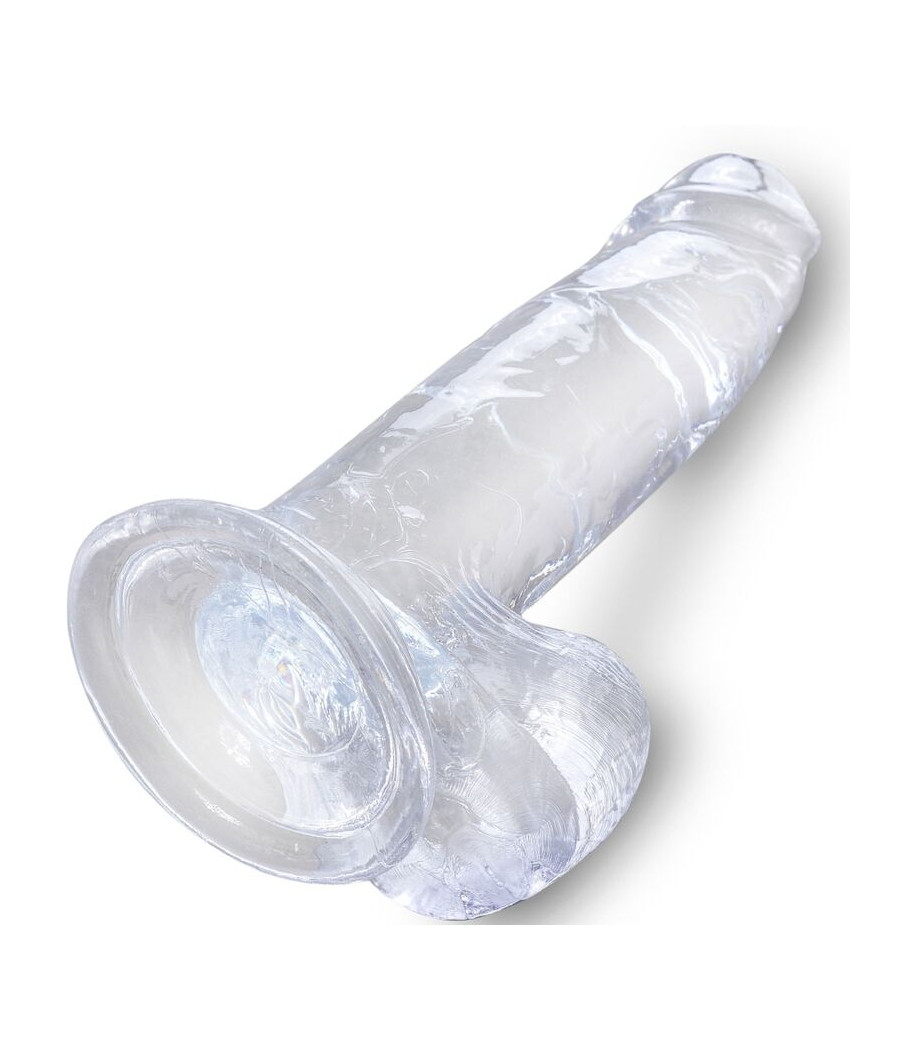 KING COCK - CLEAR PÊNIS REALÍSTICO COM BOLAS 15.2 CM TRANSPARENTE