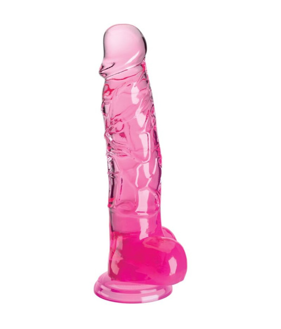 KING COCK - CLEAR REALISTIC PENIS WITH BALLS 16.5 CM PINK