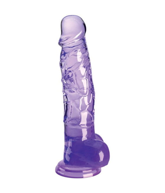 KING COCK - CLEAR PÉNIS RÉALISTE AVEC BOULES 16.5 CM VIOLET