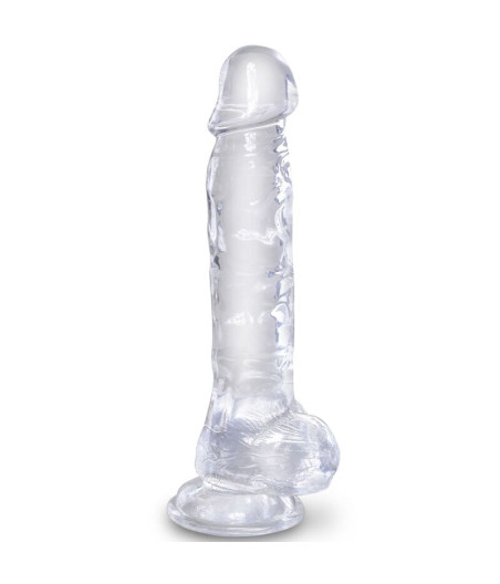 KING COCK - CLEAR REALISTISCHER PENIS MIT EIEREN 16.5 CM TRANSPARENT