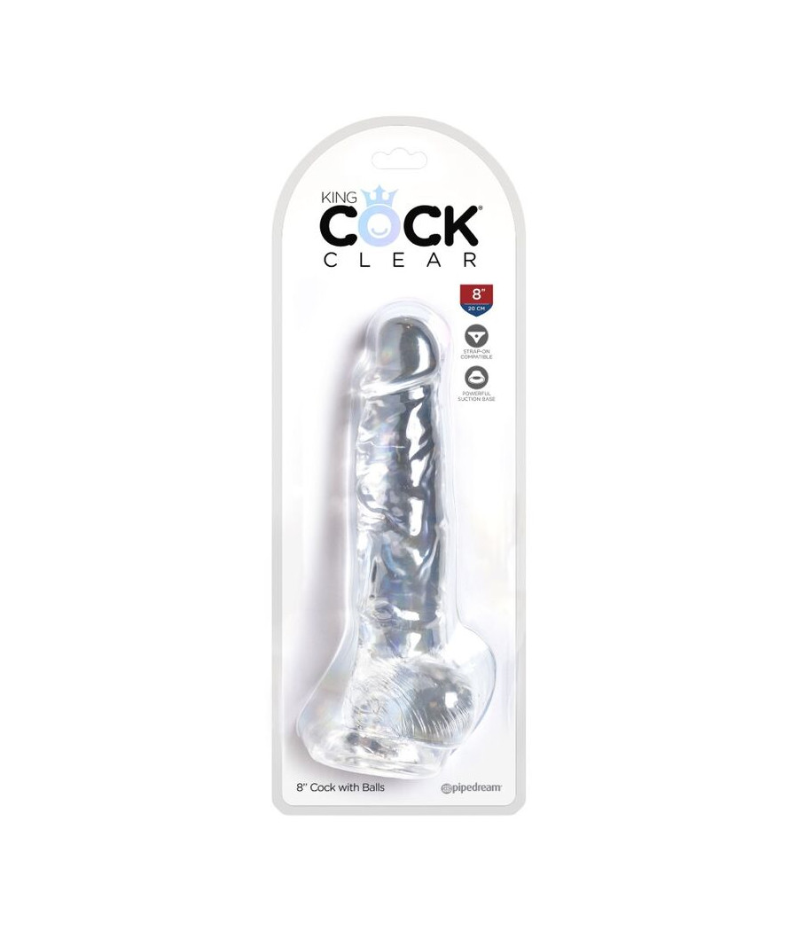 KING COCK - CLEAR PÊNIS REALÍSTICO COM BOLAS 16.5 CM TRANSPARENTE