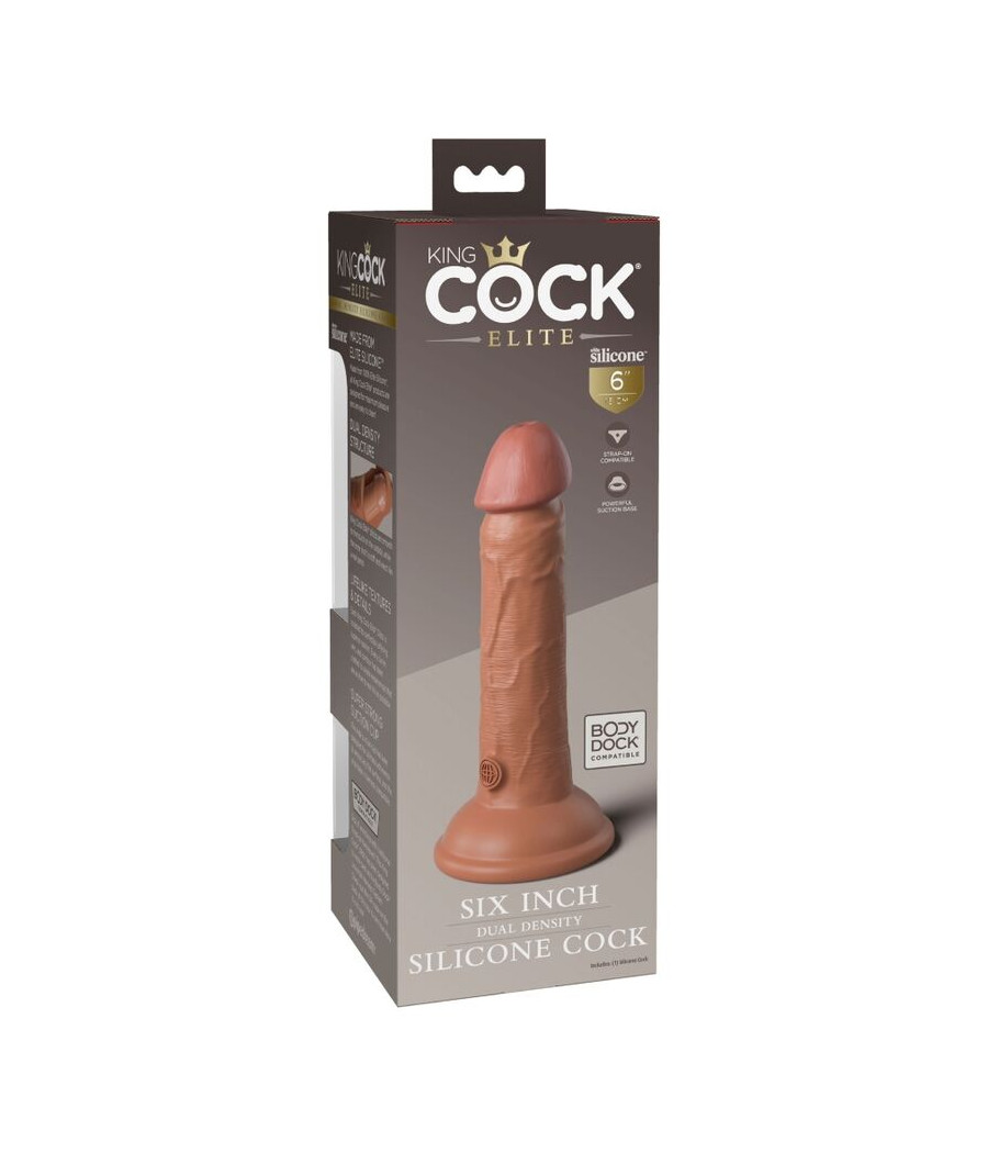 KING COCK - ELITE REALISTIC SILICONE DILDO 15.2 CM CARAMEL