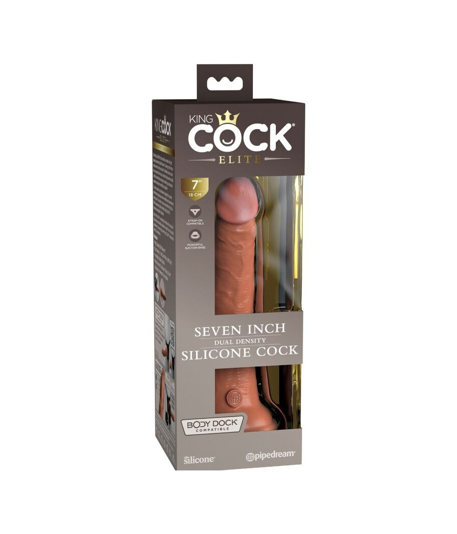 KING COCK - ELITE DILDO REALISTICO IN SILICONE 17.8 CM CARAMEL