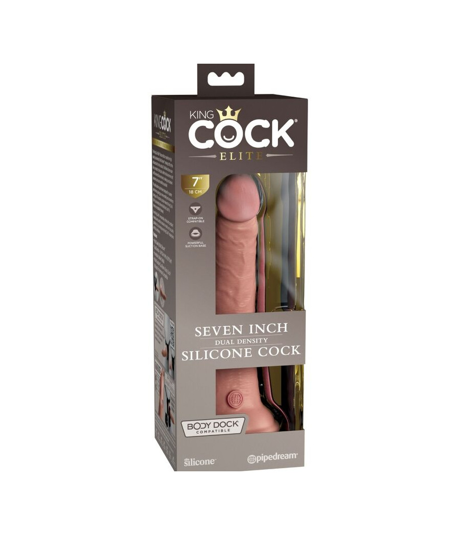 KING COCK - ÉLITE DILDO REALÍSTICO SILICONA 17.8 CM