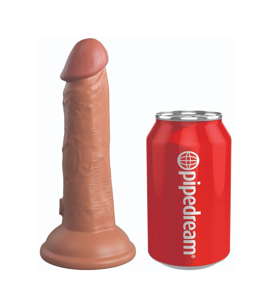 KING COCK - ELITE VIBRADOR REALÍSTICO E SILICONE 15.2 CM CARAMELO