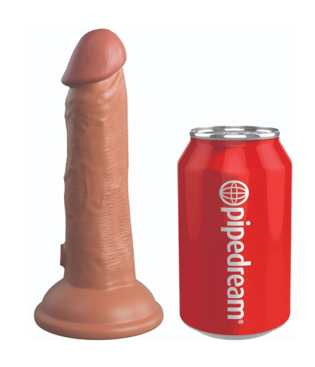 KING COCK - ELITE VIBRADOR REALÍSTICO E SILICONE 15.2 CM CARAMELO