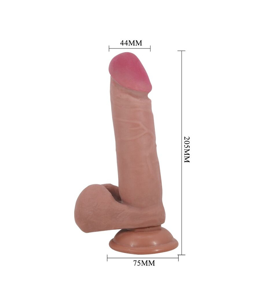 PRETTY LOVE - SÉRIE SLIDING SKIN GODE RÉALISTE AVEC VENTOUSE SLIDING SKIN MARRON 20,5 CM