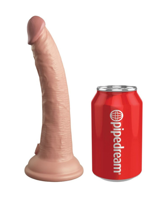 KING COCK - ELITE VIBRADOR DILDO REALÍSTICO E CONTROLE REMOTO DE SILICONE 17.8 CM