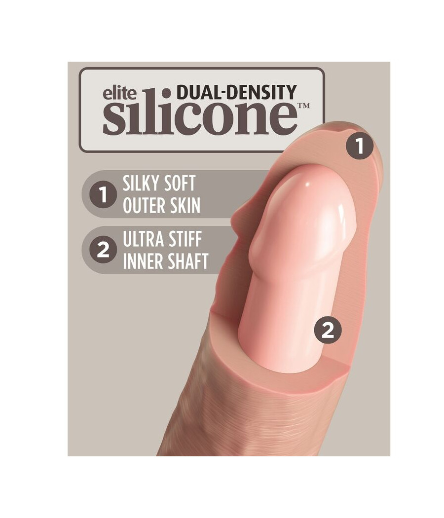 KING COCK - ELITE REALISTIC DILDO VIBRATOR & SILICONE REMOTE CONTROL 17.8 CM