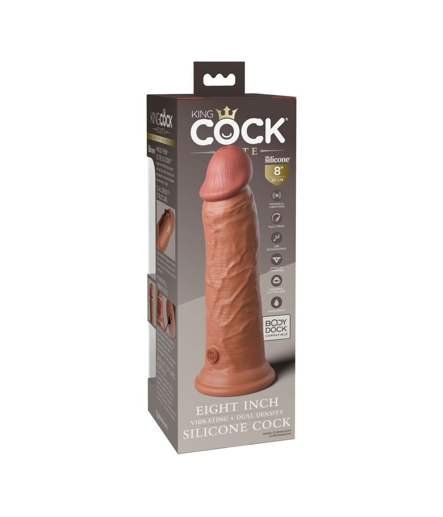 KING COCK - ELITE DILDO REALISTICO VIBRANTE E SILICONE 20.3 CM CARAMEL