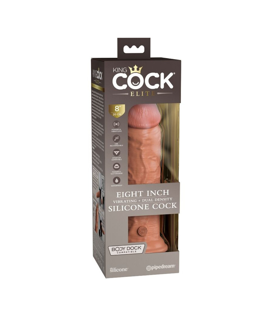 KING COCK - ELITE DILDO REALISTICO VIBRANTE E SILICONE 20.3 CM CARAMEL