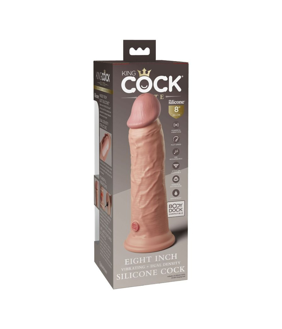KING COCK - ELITE GODE RÉALISTE VIBRANT & SILICONE 20.3 CM