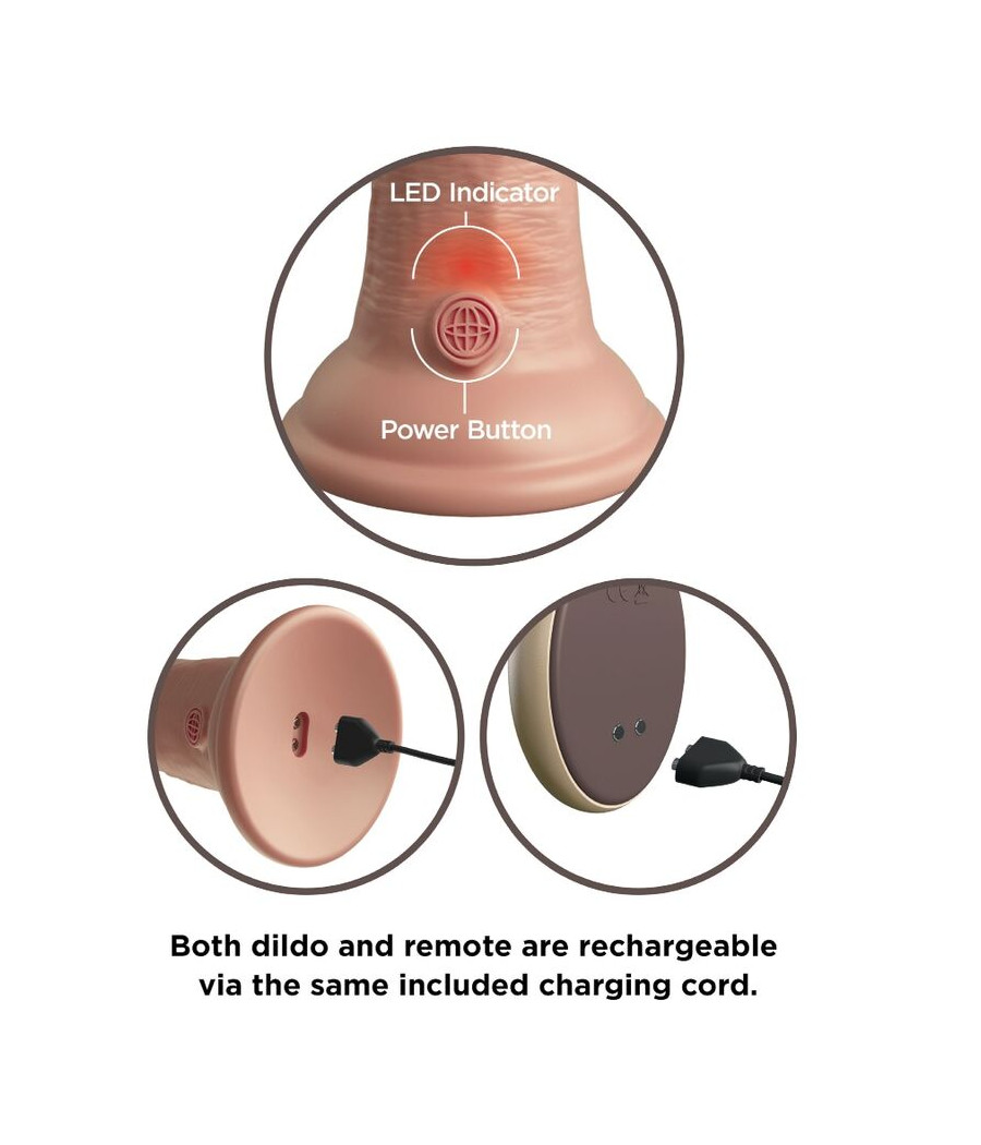 KING COCK - ELITE REALISTISCHER DILDO VIBRATOR & SILIKON FERNBEDIENUNG 23 CM