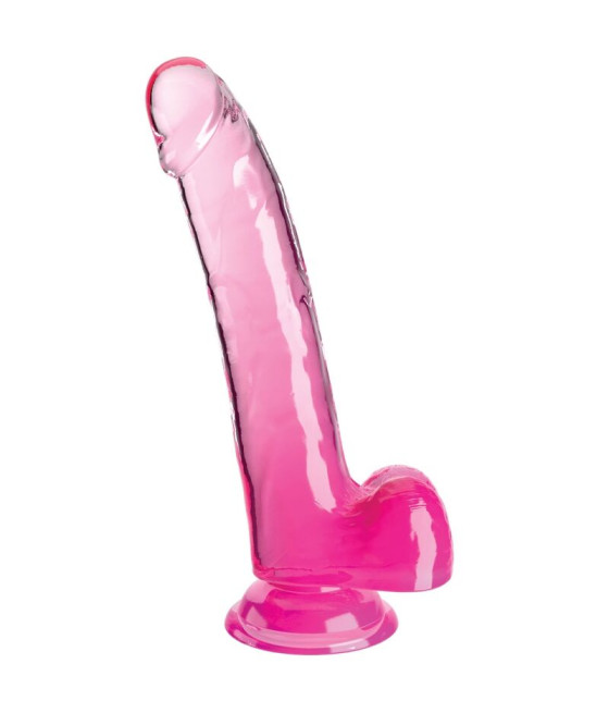 KING COCK - CLEAR DILDO MIT HODEN 20.3 CM ROSA
