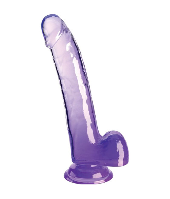 KING COCK - CLEAR DILDO COM TESTÍCULOS 20.3 CM ROXO