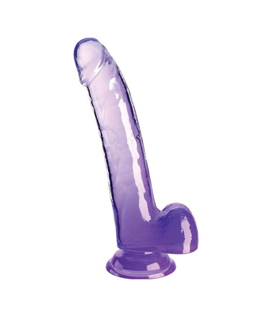 KING COCK - CLEAR DILDO CON TESTICOLI 20.3 CM VIOLA