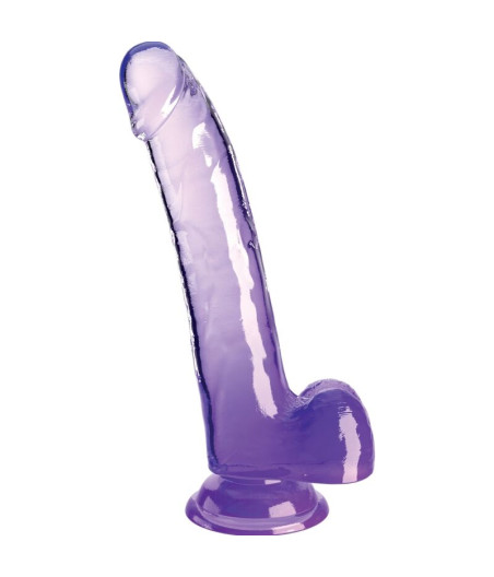 KING COCK - CLEAR DILDO CON TESTICOLI 20.3 CM VIOLA