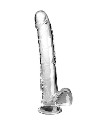 KING COCK - CLEAR DILDO COM TESTÍCULOS 24.8 CM TRANSPARENTE