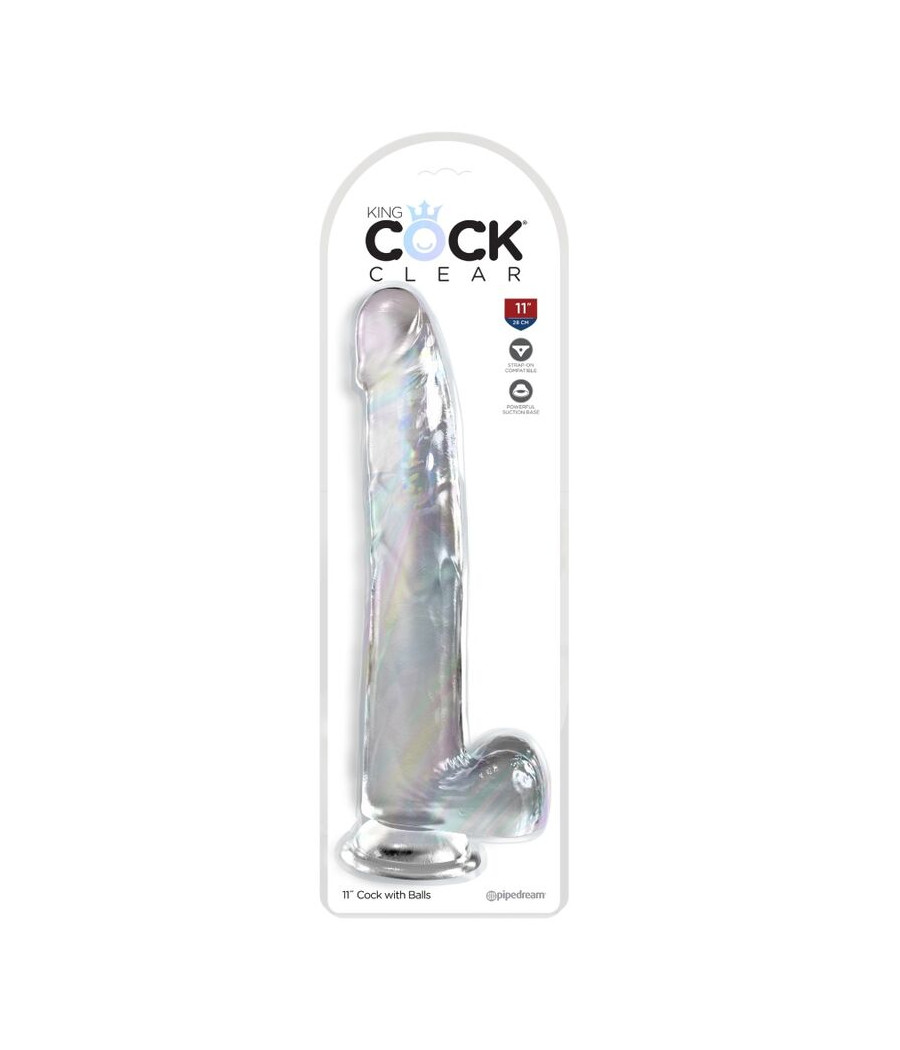 KING COCK - CLEAR DILDO MIT HODEN 24.8 CM TRANSPARENT