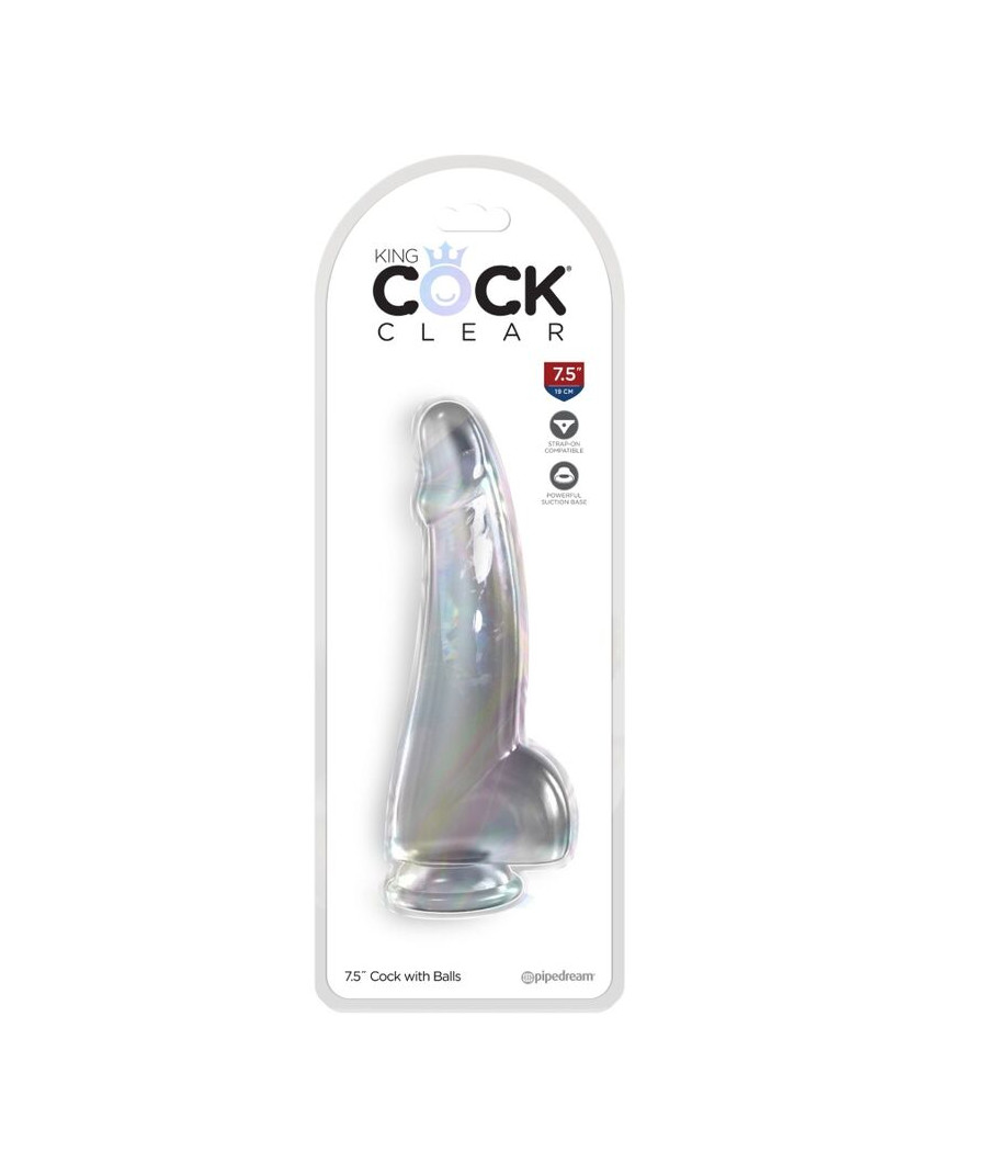 KING COCK - CLEAR DILDO MIT HODEN 15.2 CM TRANSPARENT