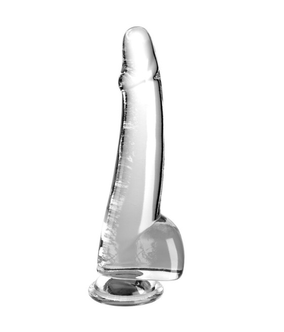 KING COCK - CLEAR DILDO COM TESTÍCULOS 19 CM TRANSPARENTE