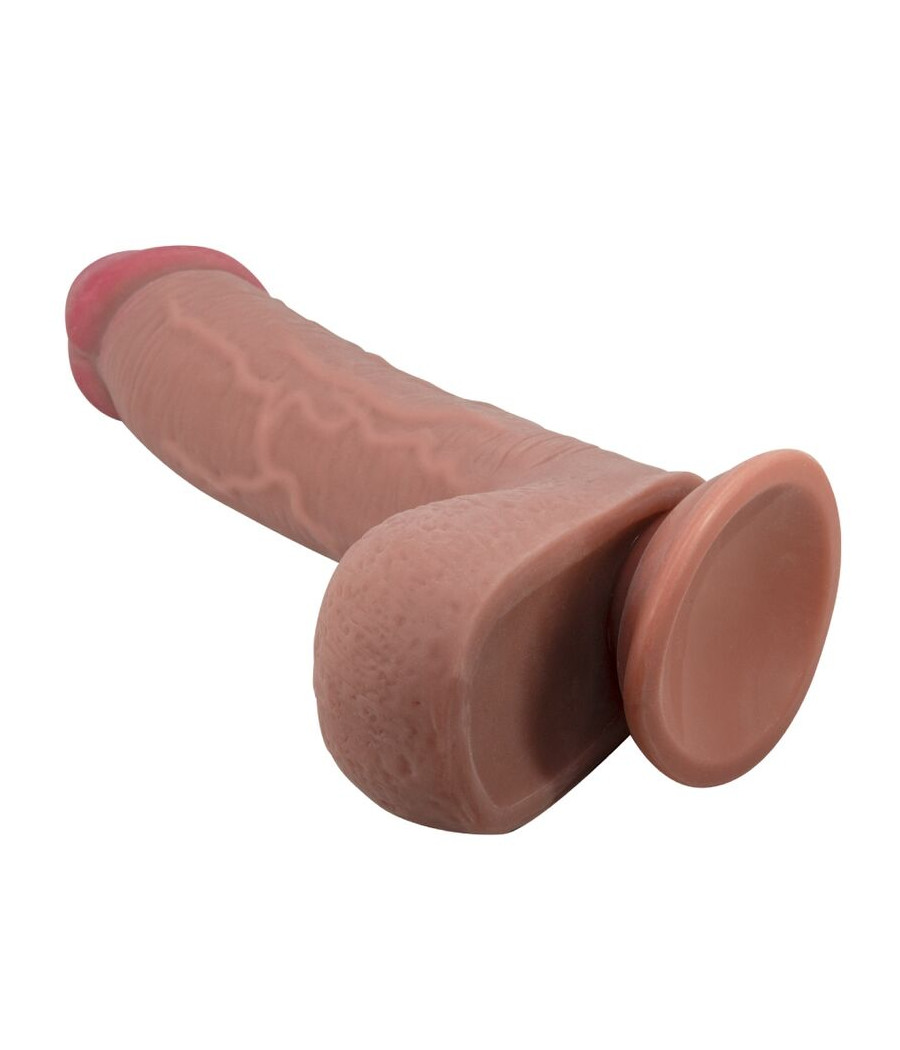 PRETTY LOVE - DILDO REALISTICO SLIDING SKIN SERIES CON VENTOSA SCORREVOLE DELLA PELLE MARRONE 23,4 CM