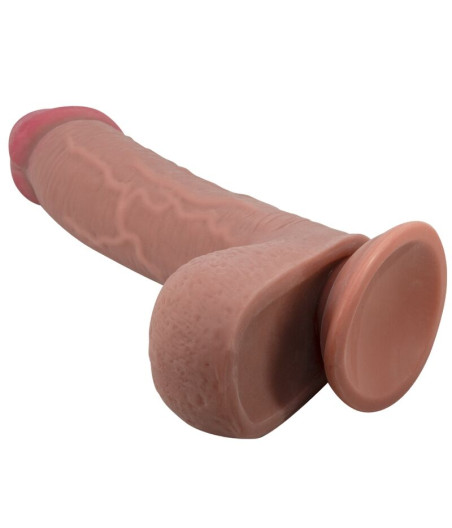 PRETTY LOVE - SLIDING SKIN SERIES DILDO REALÍSTICO CON VENTOSA PIEL DESLIZANTE MULATO 23.4 CM