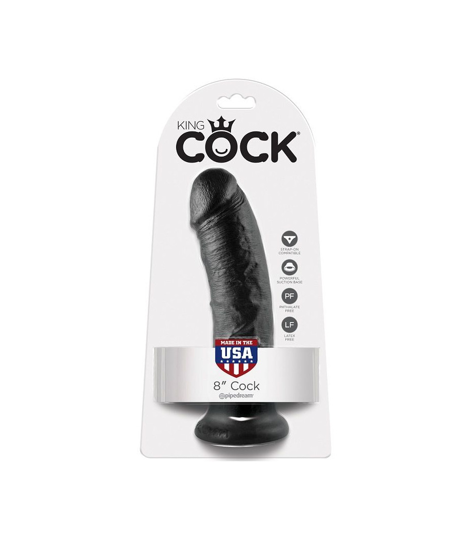 KING COCK - 8 PENE NEGRO 20.3 CM