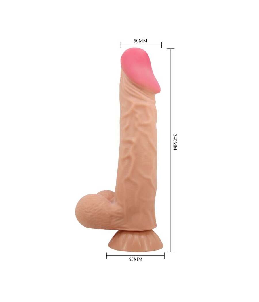 PRETTY LOVE - SLIDING SKIN SERIES REALISTIC DILDO WITH SLIDING SKIN SUCTION CUP REMOTE CONTROL FLESH 24 CM