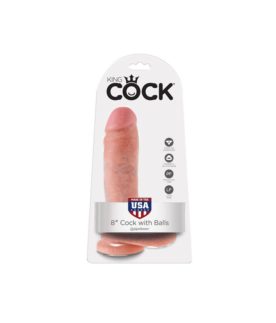 KING COCK - 8 PENE REALÍSTICO NATURAL 20.3 CM