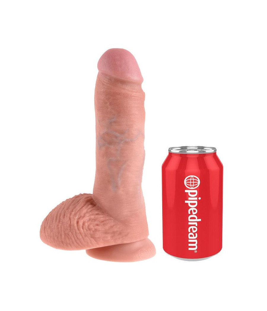 KING COCK - 8 CARNE DE DILDO COM BOLAS 20.3 CM