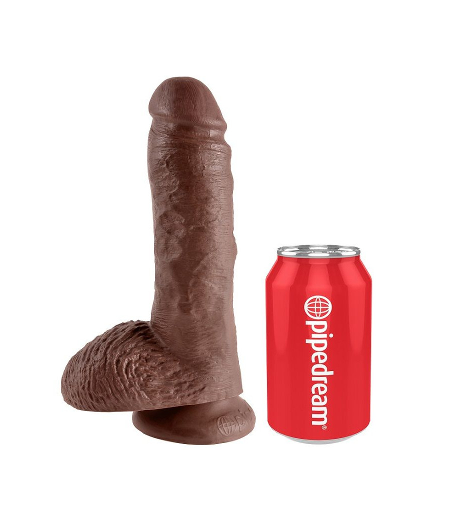 KING COCK 8" COCK BROWN WITH BALLS 20.3 CM