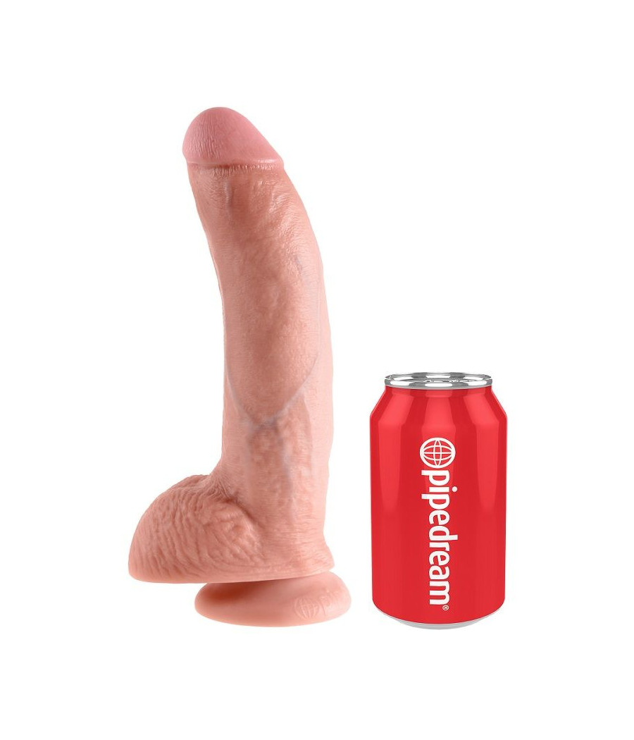 KING COCK - 9 CARNE DE DILDO COM BOLAS 22.9 CM