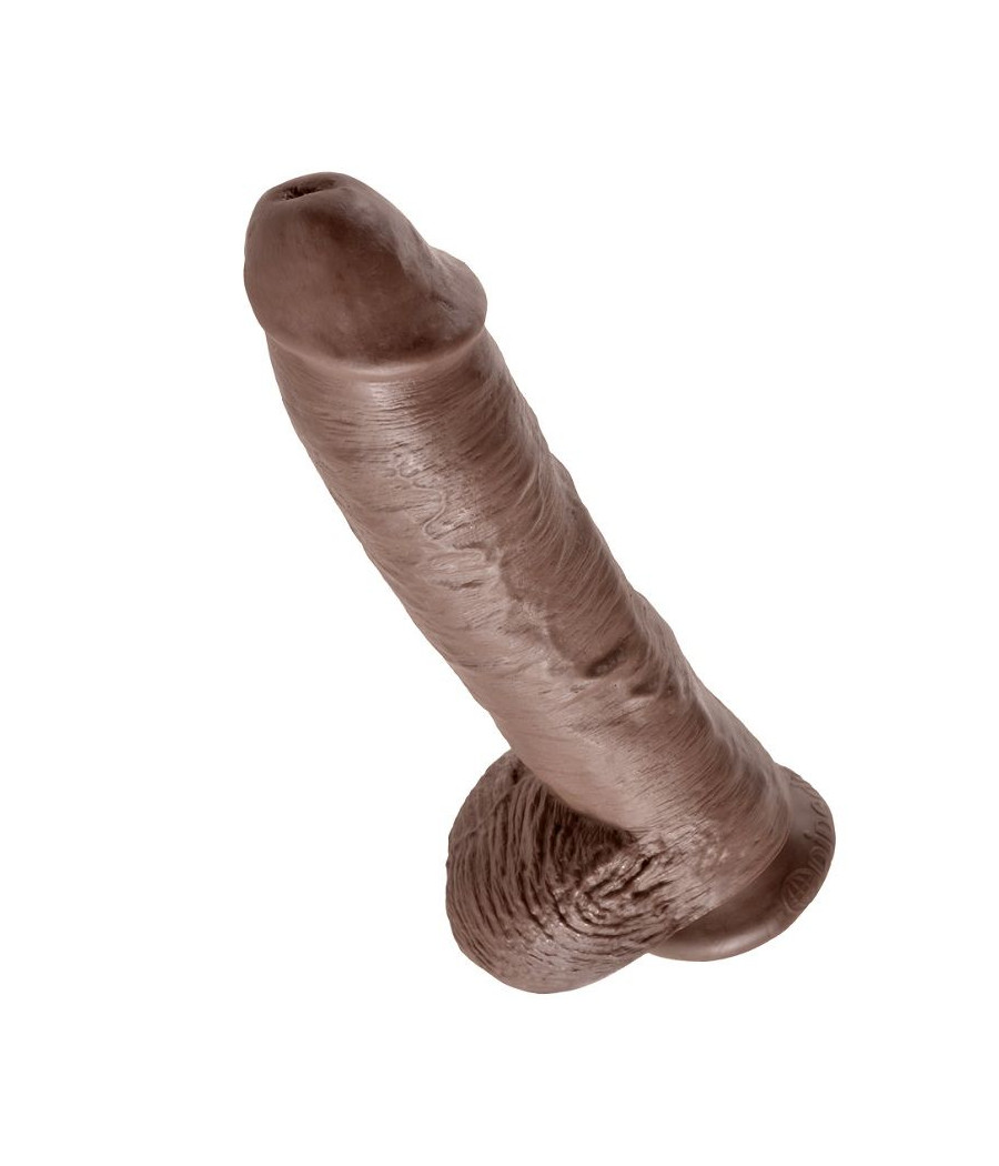 KING COCK - 10 DILDO MARRONE CON SFERE 25.4 CM