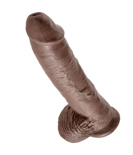 KING COCK - 10 DILDO BROWN WITH BALLS 25.4 CM