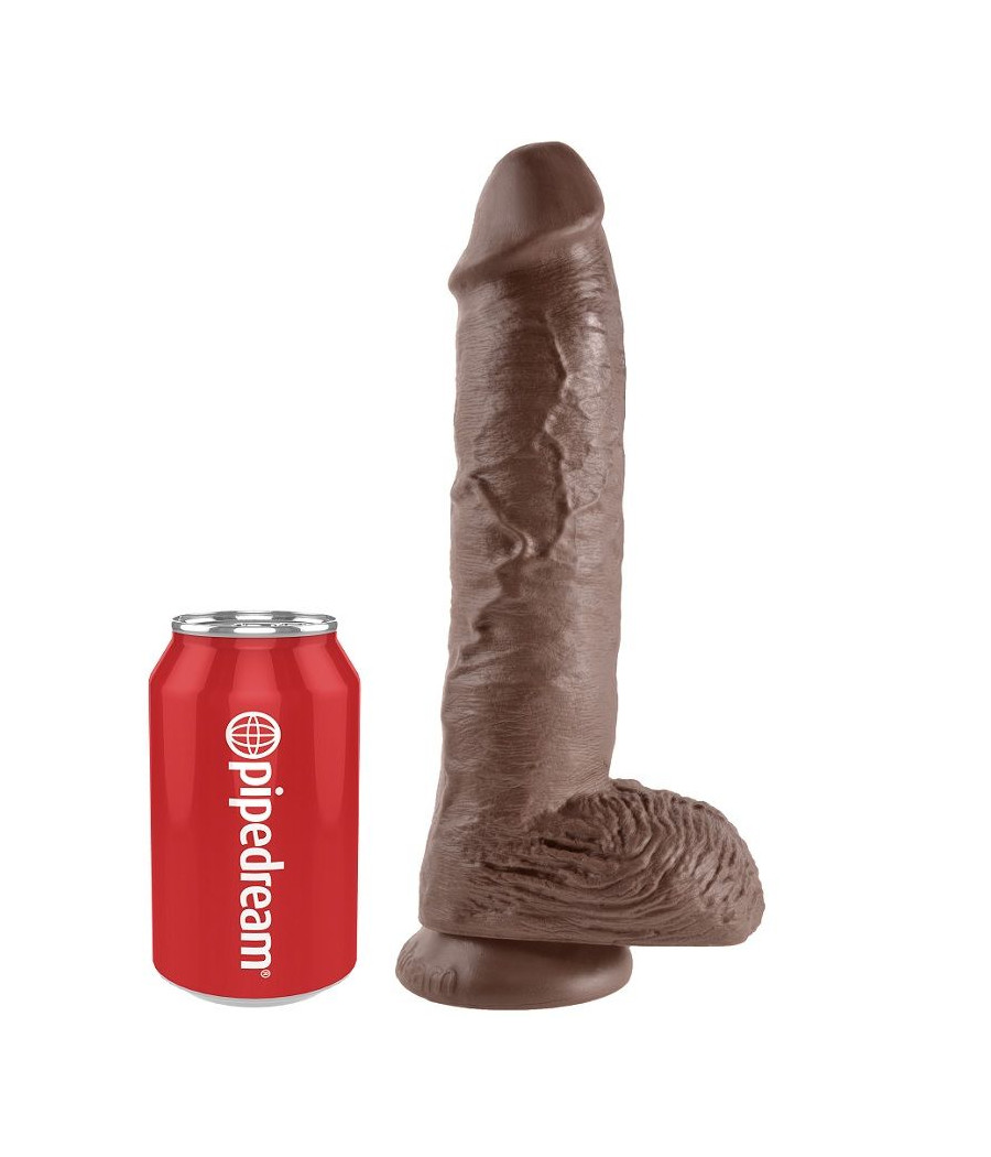 KING COCK - 10 PENE REALÍSTICO MARRÓN 26.5 CM