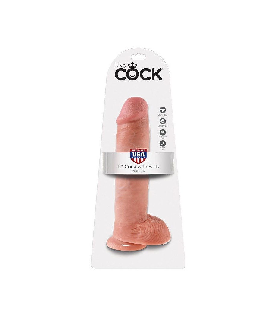 KING COCK - 11 DILDO FLESH WITH BALLS 28 CM