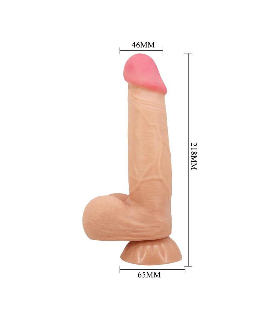 PRETTY LOVE - SÉRIE SLIDING SKIN DILDO REALÍSTICO COM VENTOSA DESLIZANTE PELE CONTROLO REMOTO CARNE 21,8 CM