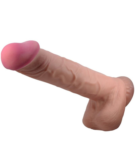 PRETTY LOVE - SÉRIE SLIDING SKIN DILDO REALÍSTICO COM VENTOSA DESLIZANTE PELE MARROM 26 CM