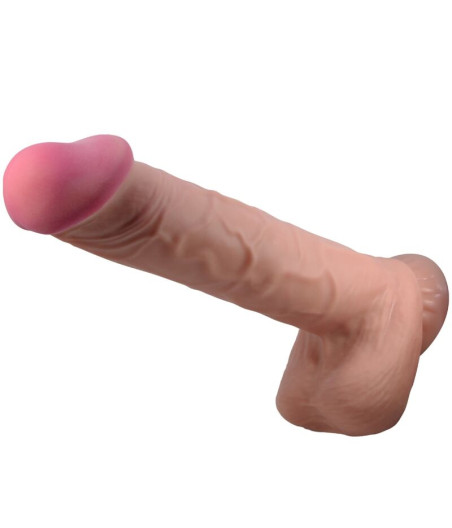 PRETTY LOVE - SÉRIE SLIDING SKIN DILDO REALÍSTICO COM VENTOSA DESLIZANTE PELE MARROM 26 CM