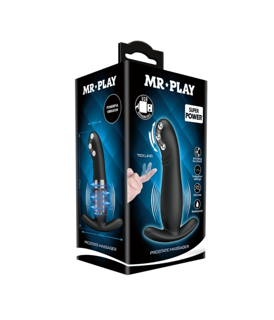 MR PLAY - MASAJEADOR DE PROSTATA NEGRO RECARGABLE