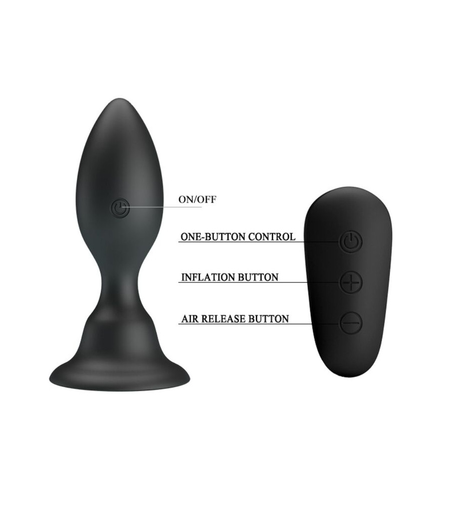 MR PLAY - PLUG ANAL CON VIBRACIÓN NEGRO CONTROL REMOTO