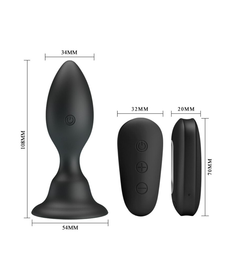 MR PLAY - PLUG ANALE CON TELECOMANDO VIBRAZIONE NERO