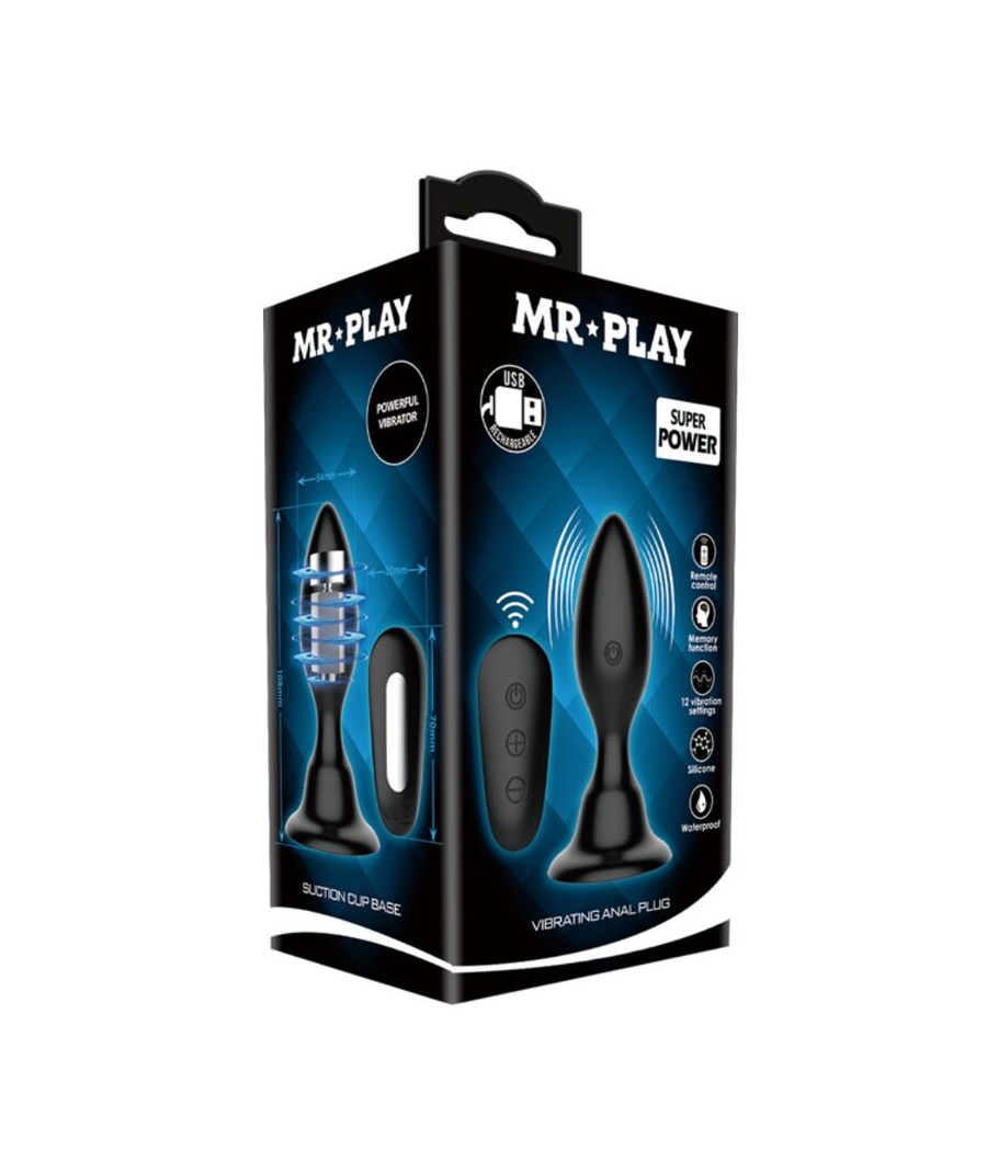 MR PLAY - PLUG ANALE CON TELECOMANDO VIBRAZIONE NERO