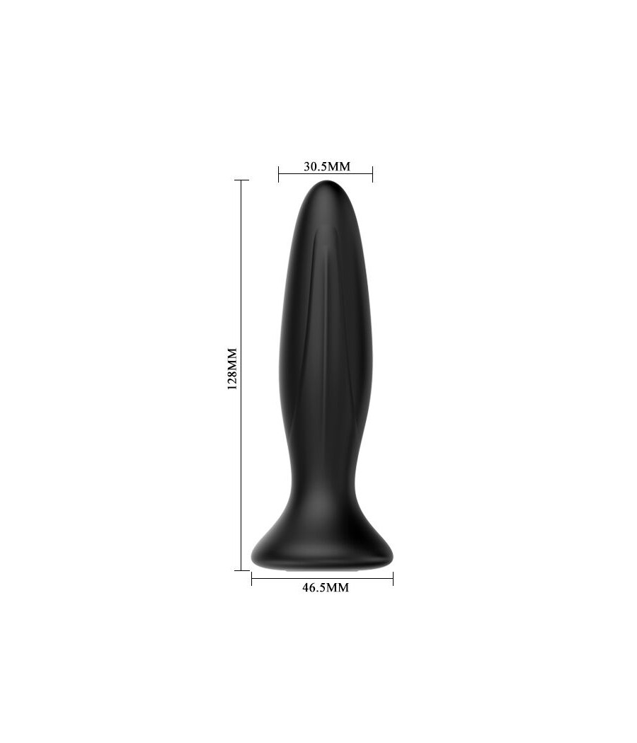 MR PLAY - PLUG ANAL VIBRADOR PRETO RECARREGVEL