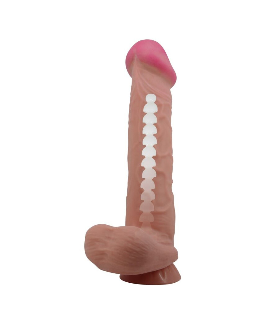 PRETTY LOVE - SLIDING SKIN SERIES REALISTISCHER DILDO MIT SLIDING SKIN SAUGNAPF BRAUN 26 CM
