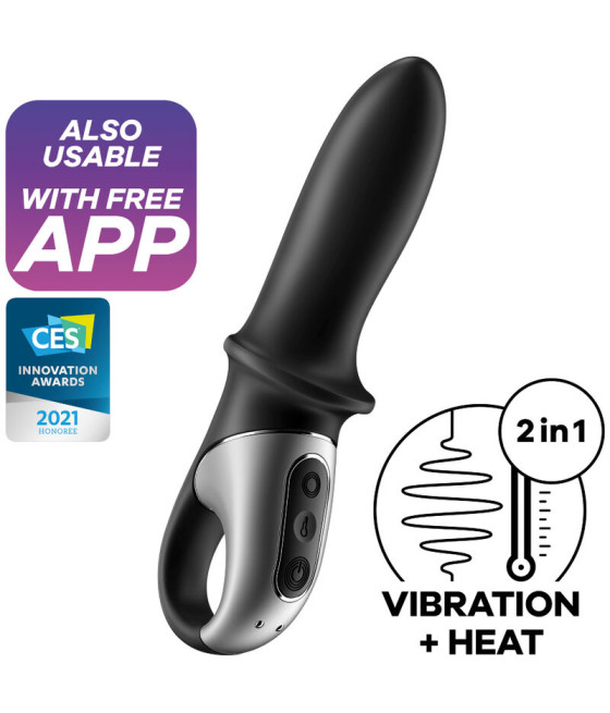 SATISFYER - APLICATIVO VIBRADOR ANAL HOT PASSION PRETO