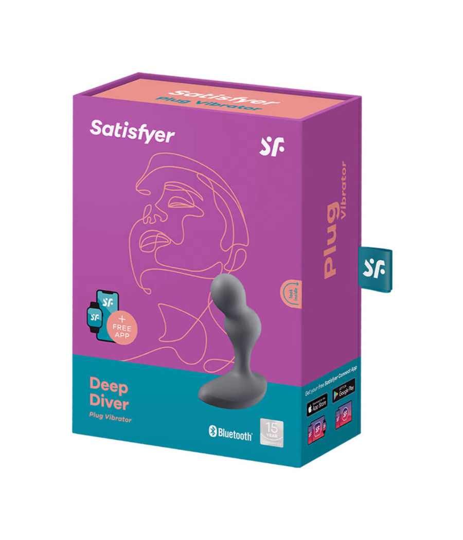 SATISFYER - DEEP DIVER PLUG VIBRADOR APP GRIS